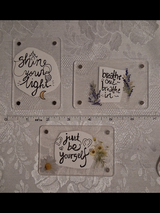 Handmade Other - Hand Crafted Floral Inspirational Affirmation Magnets